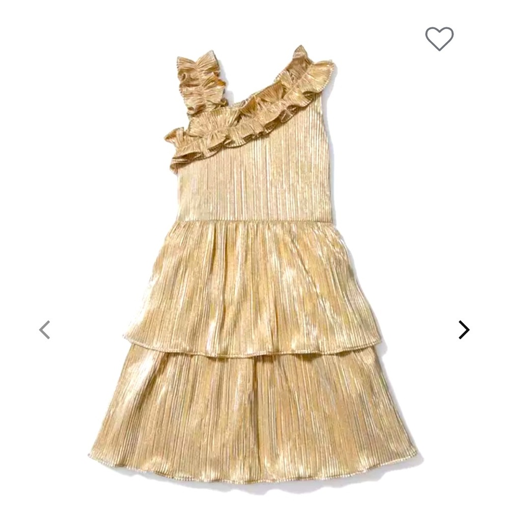 Rachel Zoe Collection Gold Ruffle Dress